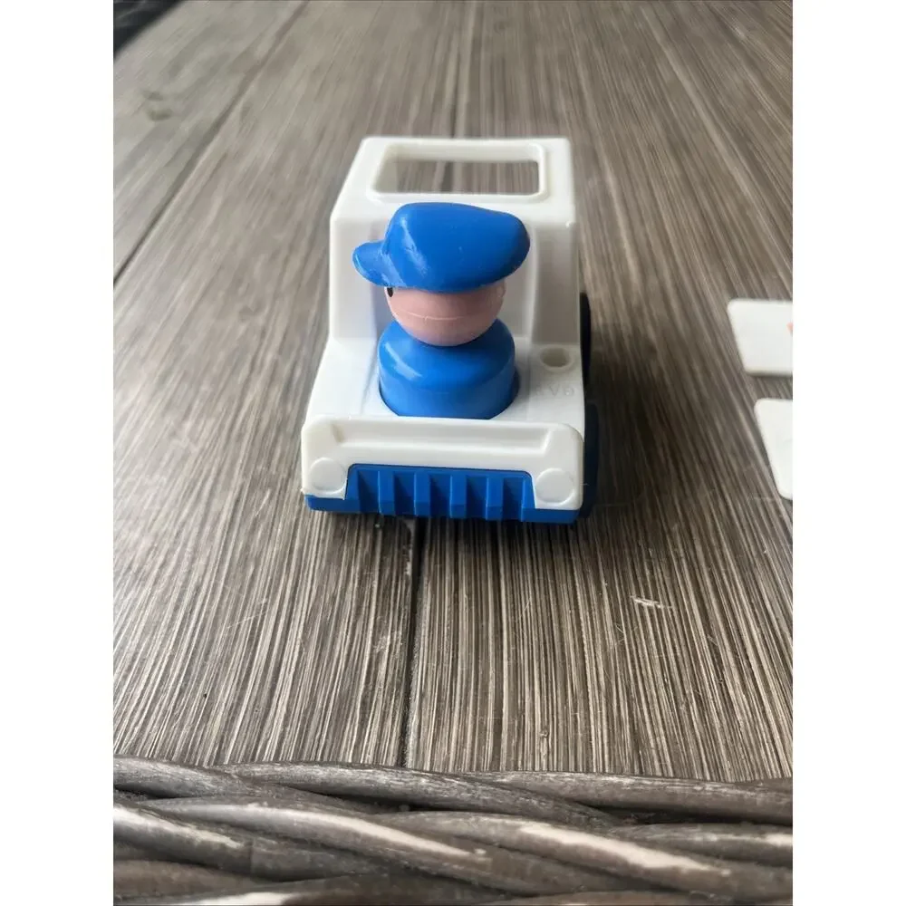 Vintage Fisher Price Little People Mail Truck Mailman Box + 7 Letters EUC